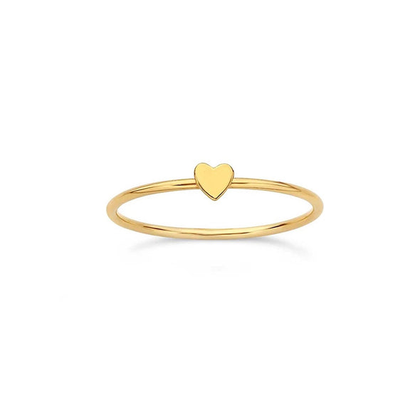 Petite Sterling Silver Heart Ring plated in 18K Gold
