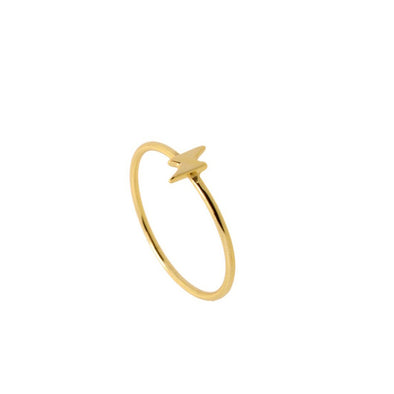 Petite Thunder Sterling Silver Ring plated in 18K Gold