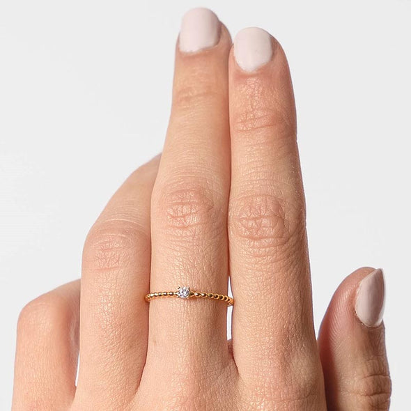 Journey Sterling Silver Ring plated in 18K Gold