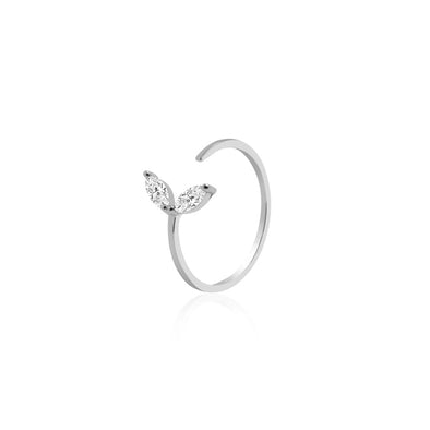 Island Sterling Silver Ring plated in Rhodium