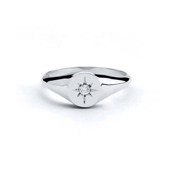 Starlight Sterling Silver Ring plated in Rhodium
