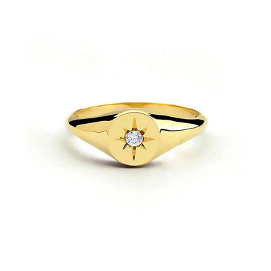 Starlight Sterling Silver Ring plated in 18K Gold