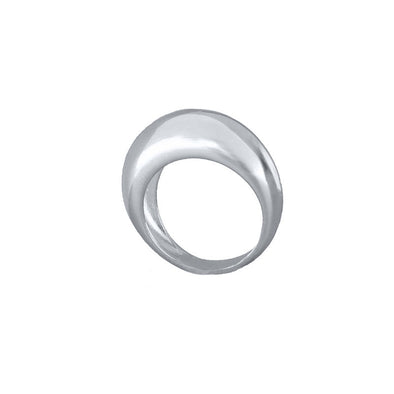 Δαχτυλίδι Curved 1 σε Ασήμι 925 με επιμετάλλωση σε Πλατίνα