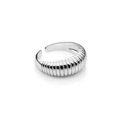 Croissant Sterling Silver Ring plated in Rhodium