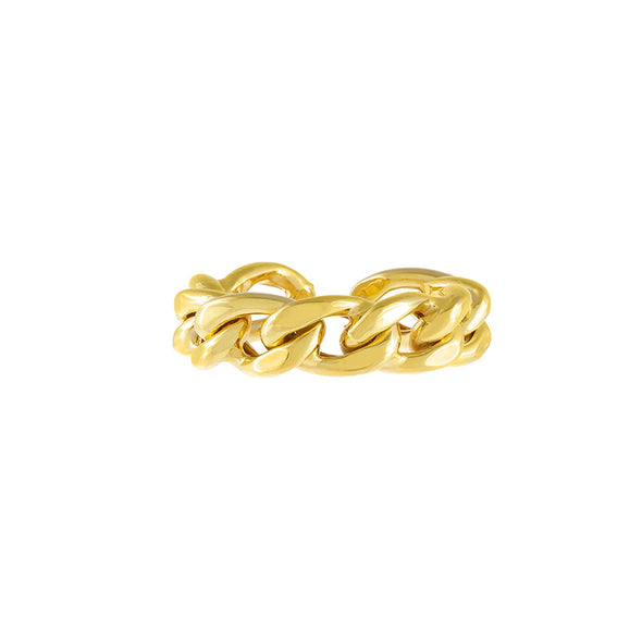 Open Chain Sterling Silver Ring plated in 18K Gold