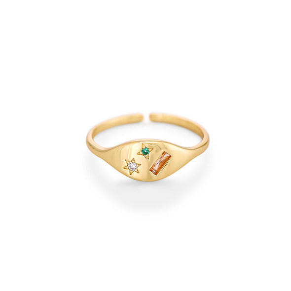 Cote d΄ Azur Sterling Silver Ring plated in 18K Gold