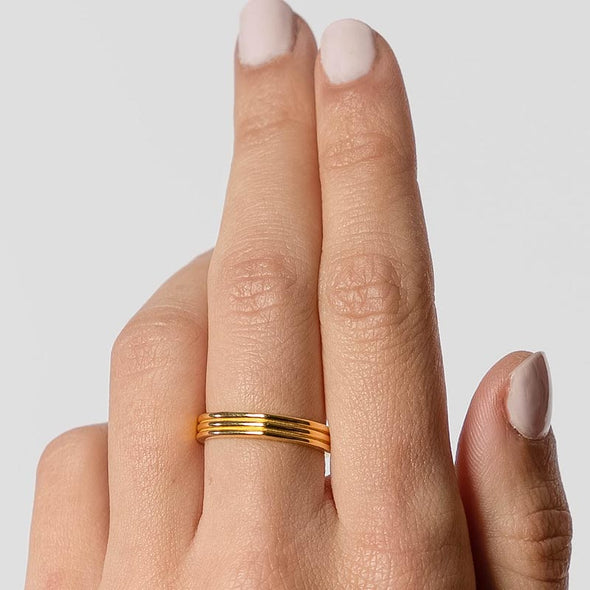 Δαχτυλίδι Grenelle σε Ασήμι 925 με επιμετάλλωση σε Χρυσό 18Κ
