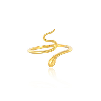 Δαχτυλίδι The Snake σε Ασήμι 925 με επιμετάλλωση σε χρυσό 18Κ