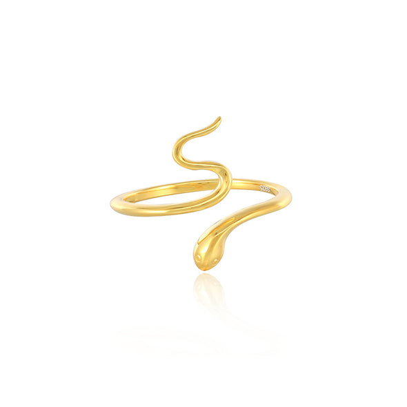 The Snake Sterling Silver Ring plated in 18K Gold