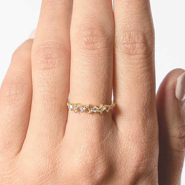 Brielle Sterling Silver Ring plated in 18K Gold