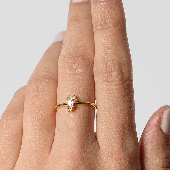 Madeleine Sterling Silver Ring plated in 18K Gold