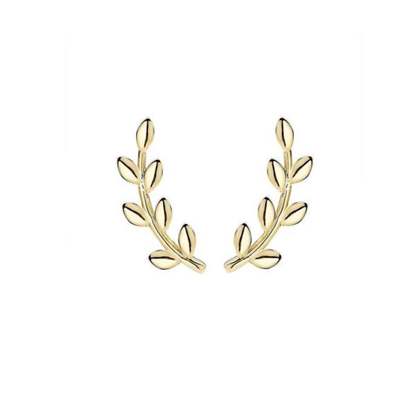 Leaves Sterling Silver Earrings plated in 18K Gold