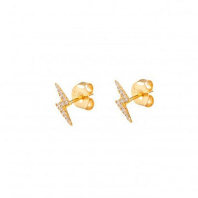 Thunder Stone Sterling Silver Earrings plated in 18K Gold