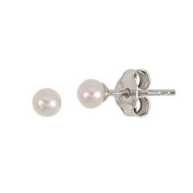 Σκουλαρίκια Small Pearl σε Ασήμι 925 με επιμετάλλωση σε Πλατίνα
