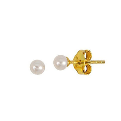 Small Pearl Sterling Silver Earrings plated in 18K Gold