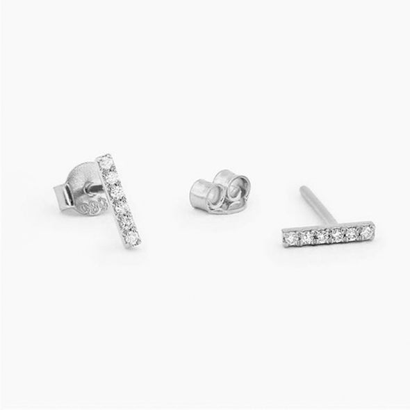 Lucy Sterling Silver Earrings plated in Rhodium