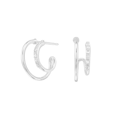 Accra Sterling Silver Earrings plated in Rhodium