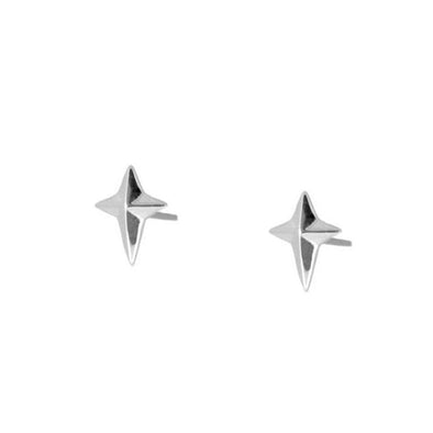 Nordic Star Sterling Silver Earrings plated in Rhodium