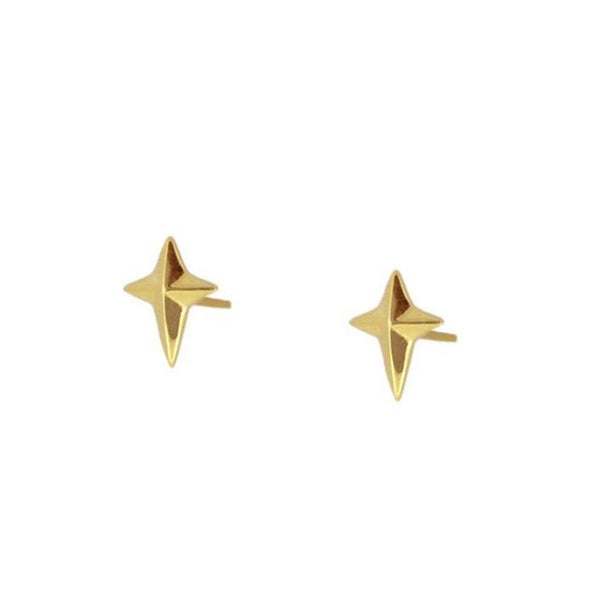 Nordic Star Sterling Silver Earrings plated in 18K Gold