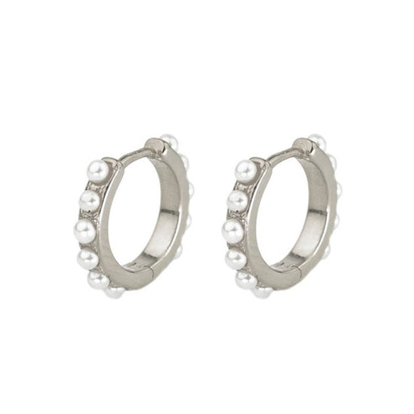 San Remo Sterling Silver Earrings plated in Rhodium