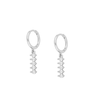 Lille Sterling Silver Earrings plated in Rhodium