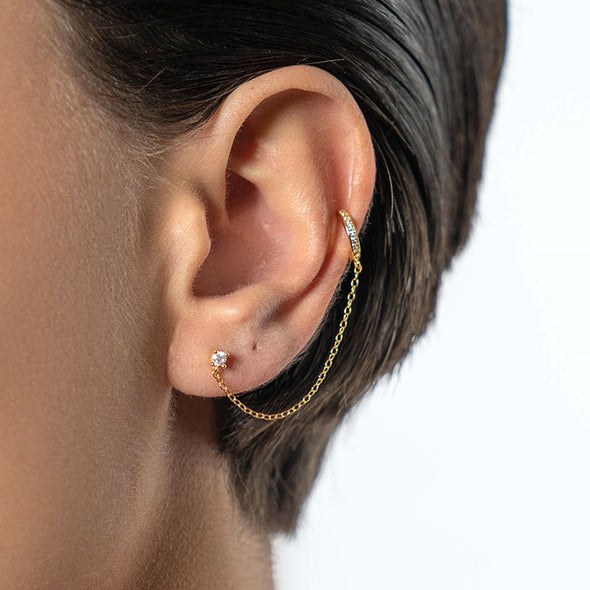 Anais Sterling Silver Single Earring plated in 18K Gold