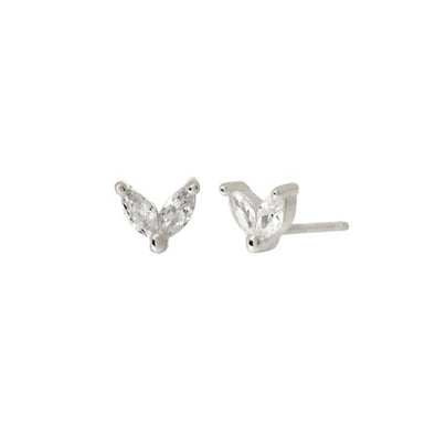 Lilly Sterling Silver Earrings plated in Rhodium