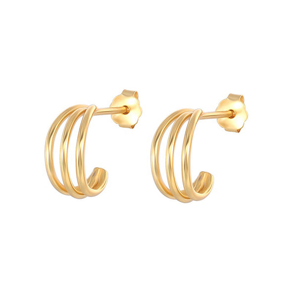 Gaia Sterling Silver Earrings plated in 18K Gold