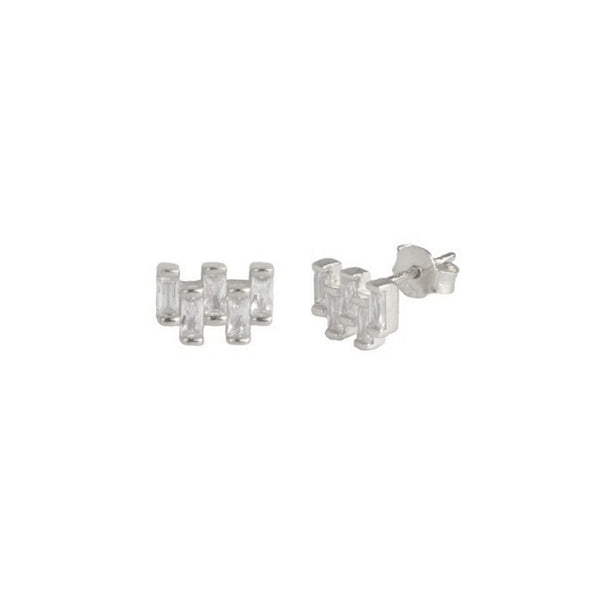 Avril Sterling Silver Earrings plated in Rhodium