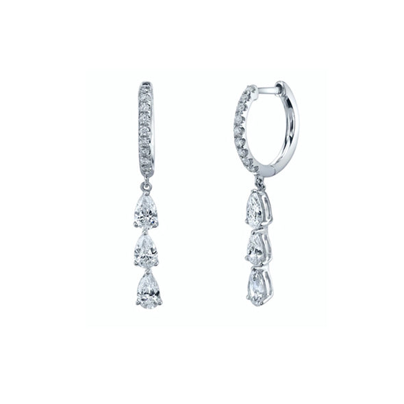 Coralie Sterling Silver Earrings plated in Rhodium