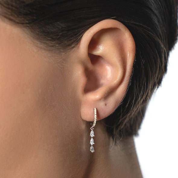 Coralie Sterling Silver Earrings plated in Rhodium