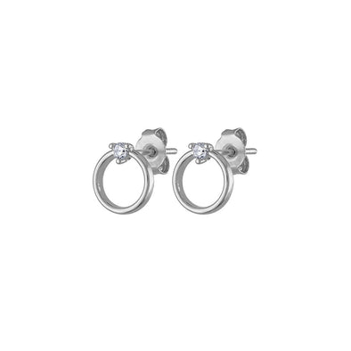 Mini Chic Sterling Silver Earrings plated in Rhodium
