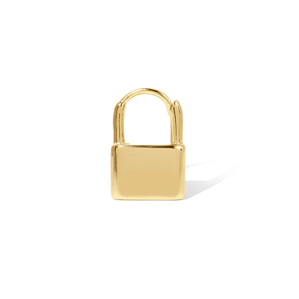 Σκουλαρίκι Lock σε Ασήμι 925 με επιμετάλλωση σε Χρυσό 18Κ