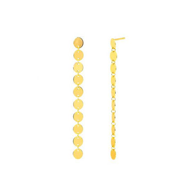 Little Coin Chain Sterling Silver Earrings plated in 18K Gold
