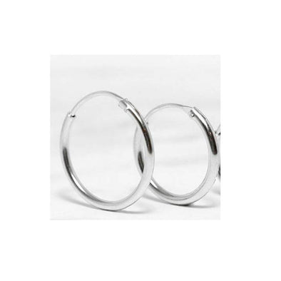 Small & Simple Hoops Sterling Silver Earrings plated in Rhodium