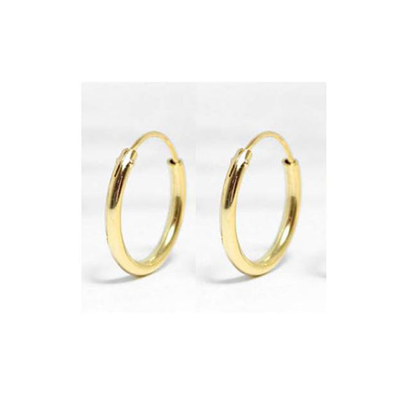 Small & Simple Hoops Sterling Silver Earrings plated in 18K Gold