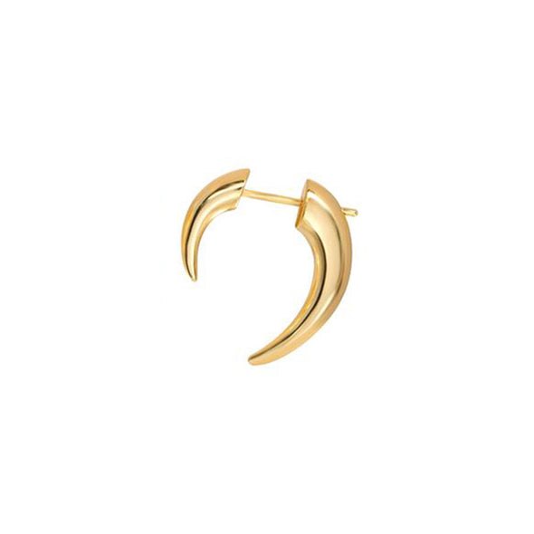 Petite Nail Single Sterling Silver Earring plated in 18K Gold