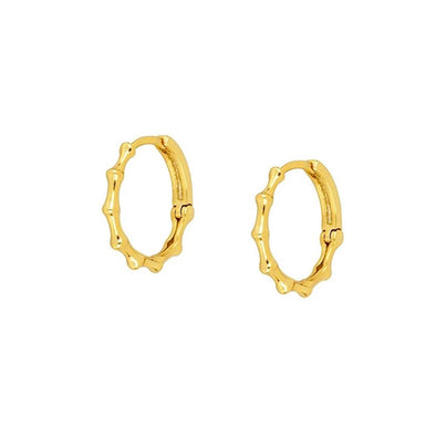 Bamboo Sterling Silver Earrings plated in 18K Gold