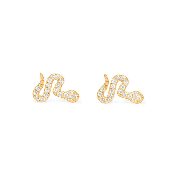 Petit Snakes Sterling Silver Earrings plated in 18K Gold