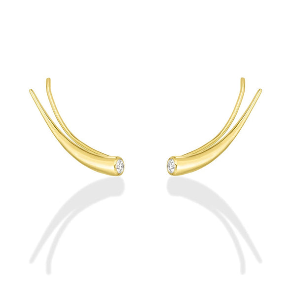 Meridien Sterling Silver Earrings plated in 18K Gold with White Stones