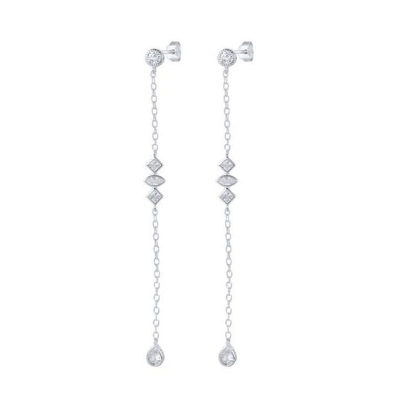 Luna Sterling Silver Earrings plated in Rhodium