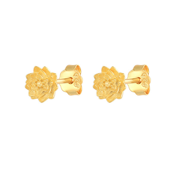 Σκουλαρίκια Petit Flowers σε Ασήμι 925 με επιμετάλλωση σε Χρυσό 18Κ