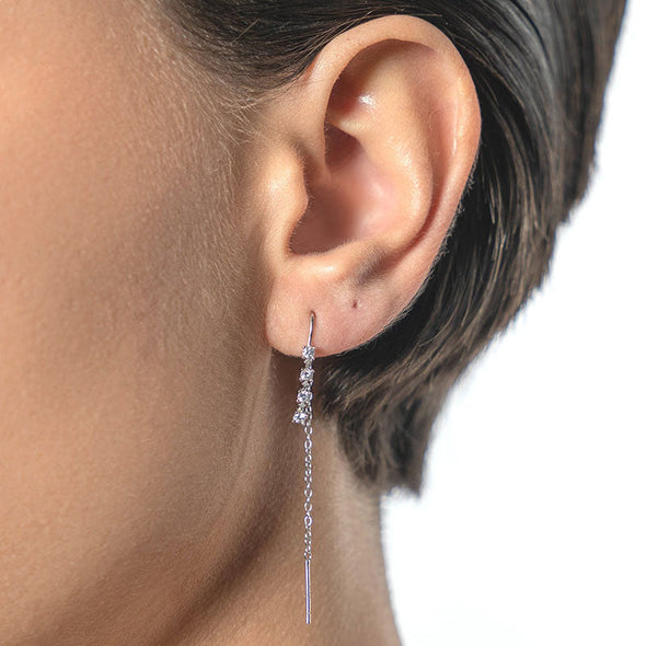 Nikki Sterling Silver Earrings plated in Rhodium