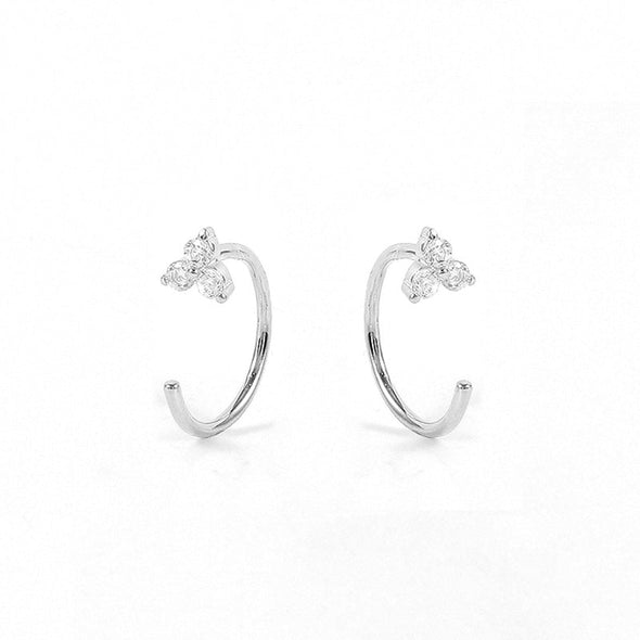 Celestine Sterling Silver Earrings plated in Rhodium