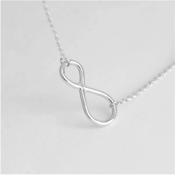Eternity Sterling Silver Pendant plated in Rhodium