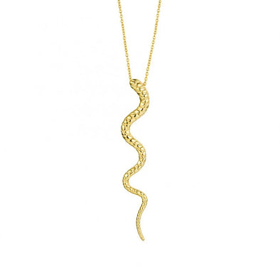 Snake Sterling Silver Pendant plated in 18K Gold