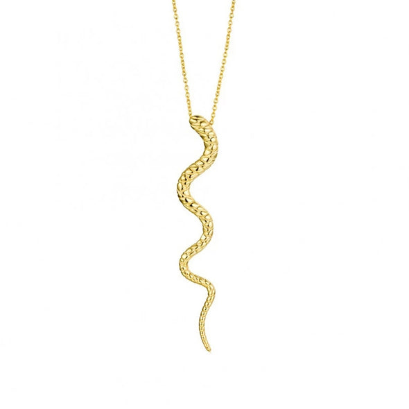 Snake Sterling Silver Pendant plated in 18K Gold