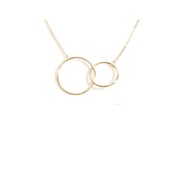 Circles Sterling Silver Necklace plated in 18K Gold