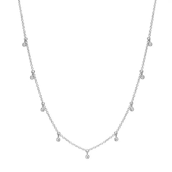 Chateau Sterling Silver Necklace plated in Rhodium