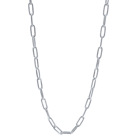 Chained Sterling Silver Necklace plated in Rhodium
